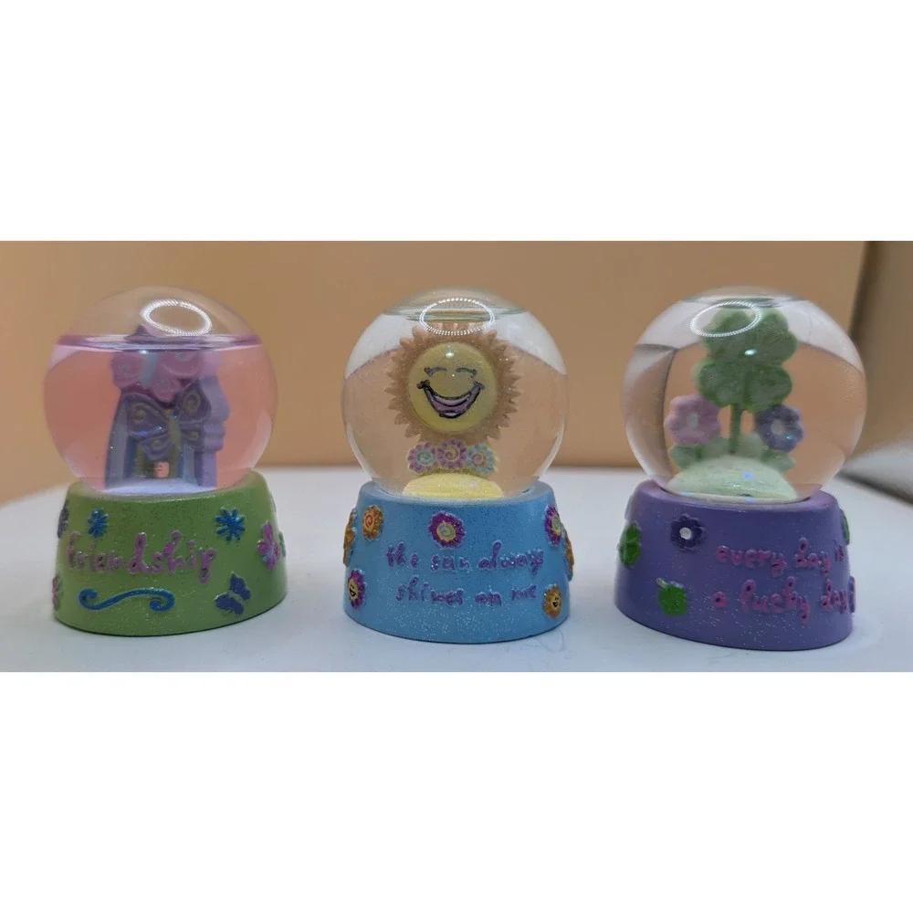 Vintage Made-4-U Claire's SnowGlobe Luck #2 & Laughter #3 & Friendship #4 2005